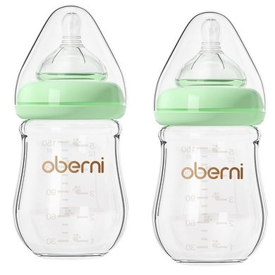 BPA-free, slow-flow, wide-neck baby bottles (2 x 5oz, size S nipples)