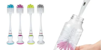 Nuby 2-in-1 Bottle & Nipple Brush with Stand
